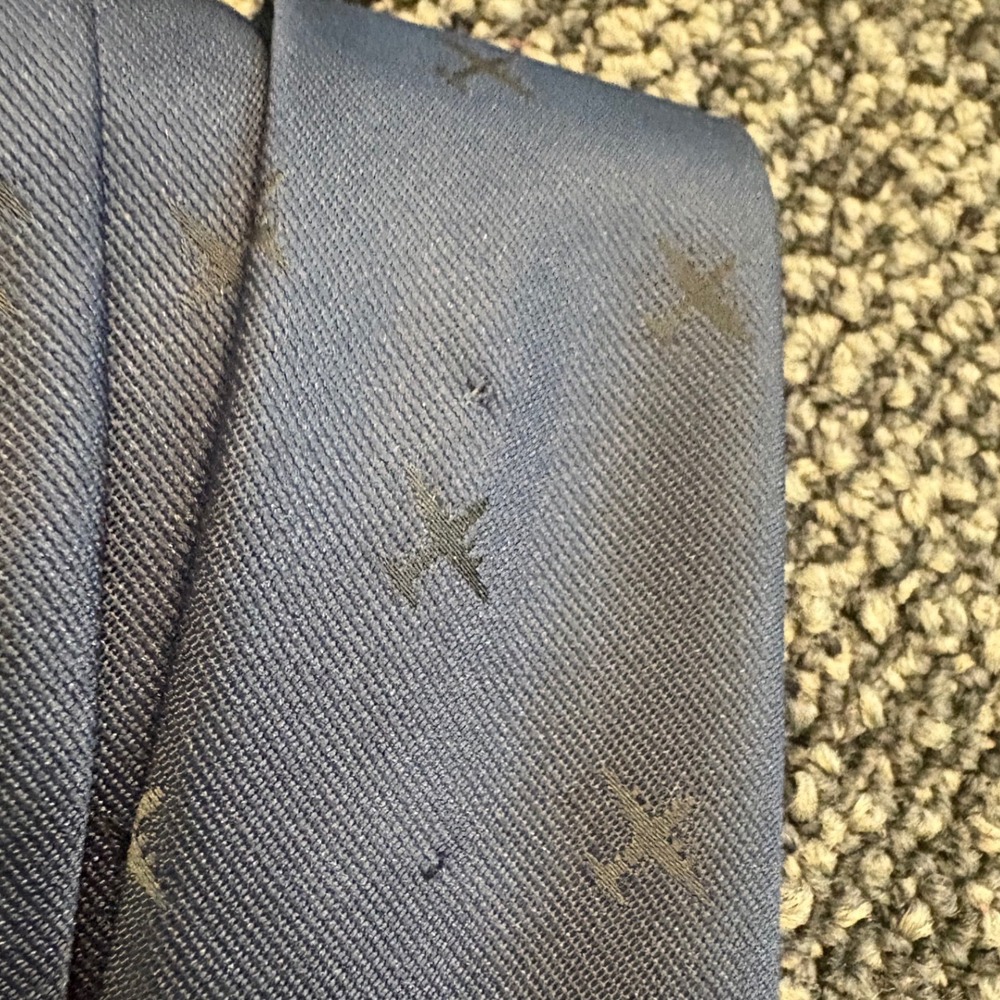Vintage Royal Air Force Benevolent Funds Airplane Tie Blue C.H. Munday England